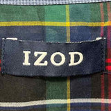 Izod Men's Size L Green Plaid Long Sleeve Shirt
