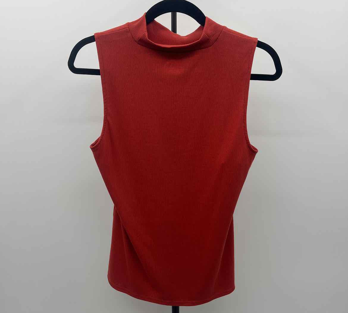 Loft Women's Size L Pumpkin Ribbed Sleeveless Shirt