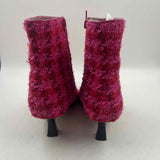 Betsey Johnson Women's Shoe Size 8.5 Fuschia Tweed Boots