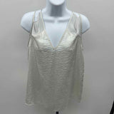 Helmut Lang Women's Size M Ivory Textured Sleeveless Shirt