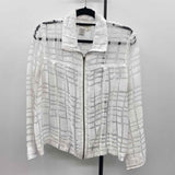 Coldwater Creek Women's Size 1X White Squares Jacket
