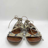 Sam Edelman Women's Shoe Size 8.5 Charcoal Snakeskin Sandals