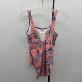 Lands End Women's Size 10 Blue Floral Swimsuit - 1 Piece