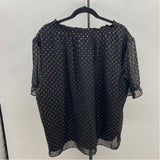 J Crew Women's Size XXL Black dotted Short Sleeve Shirt