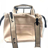 Vo73 Ivory Vegan Leather Handled Crossbody Purse