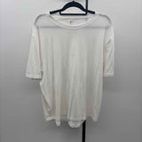 Calia Women's Size XL White Solid Short Sleeve Shirt