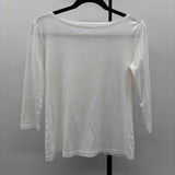 Talbots Women's Size SP White Solid Long Sleeve Shirt