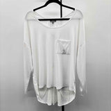 Neiman Marcus Women's Size L White Solid Long Sleeve Shirt