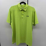Under Armour Men's Size L Neon Yellow Striped Short Sleeve Shirt