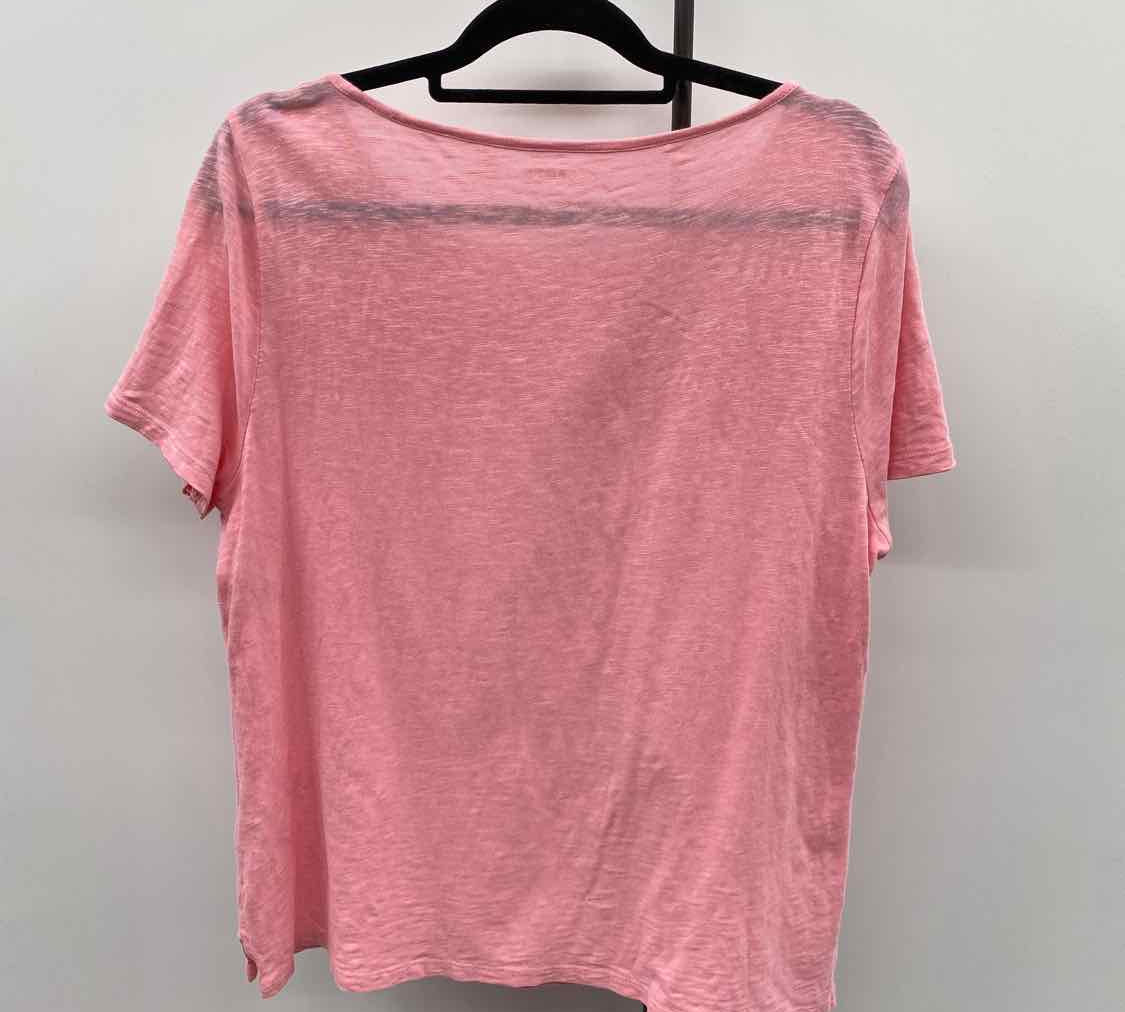 Talbots Women's Size L Pink Lace Short Sleeve Shirt