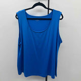 Charter Club Women's Size 3X Blue Solid Sleeveless Shirt
