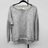 Betsey Johnson Women's Size L Gray Floral Sweatshirt