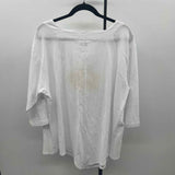 Cotton Made Casual Women's Size XL White Floral Long Sleeve Shirt