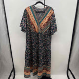 Keluummi Women's Size 24 Navy Floral Dress