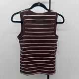 Loft Women's Size M Brown Stripe Sleeveless Shirt
