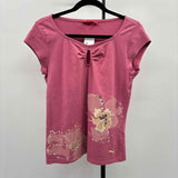 Puma Women's Size L Pink Floral Short Sleeve Shirt