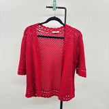 DB Women's Size S Red Textured Cardigan