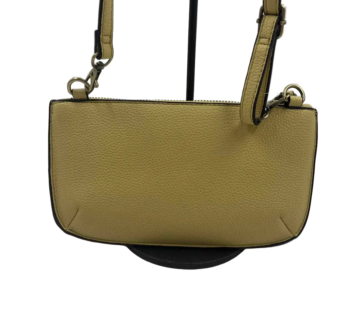 JOY SUSAN Yellow Pebble Vegan Leather Wallet Purse w/Wristlet & Crossbody Straps
