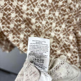 Lucky Brand Women's Size L Cream Floral Short Sleeve Shirt