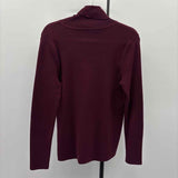 Chico's Women's Size M maroon Solid Long Sleeve Shirt