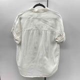 J Crew Women's Size M White Solid Short Sleeve Shirt