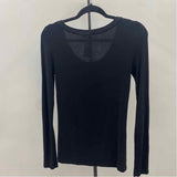 Cynthia Rowley Women's Size M Black Solid Long Sleeve Shirt