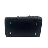 URBAN EXPRESSIONS Woven Black Vegan Leather Handled Satchel Purse w/Crossbody