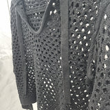 LNA Women's Size XS Black Open Weave Sweater