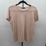 ATM Women's Size L Peach Flecked Short Sleeve Shirt