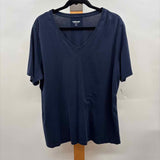 Lands End Women's Size 1X Navy Solid Short Sleeve Shirt
