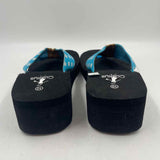 Corkys Women's Shoe Size 10 Turquoise dotted Flip Flops