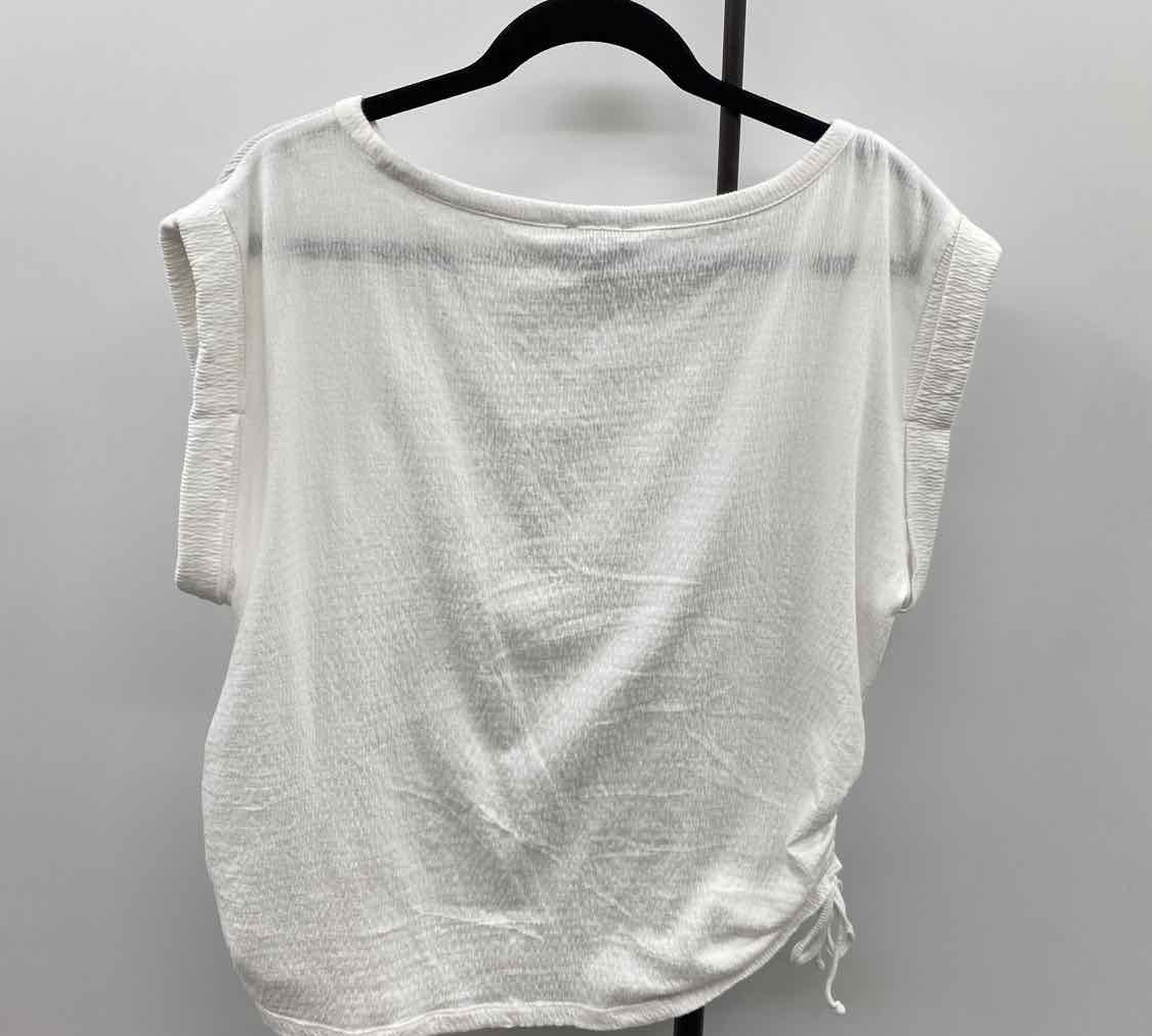 Talbots Women's Size S White Textured Short Sleeve Shirt