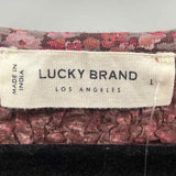Lucky Brand Women's Size L Pink Floral Long Sleeve Shirt