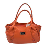 ISAAC MIZRAHI Orange Leather Handled Shoulder Bag Purse