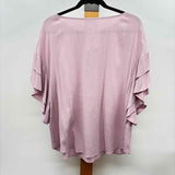 Chico's Women's Size L Pink Textured Short Sleeve Shirt