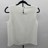 Calvin Klein Women's Size M White Solid Sleeveless Shirt