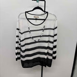 Alfred Dunner Women's Size 1X Black Stripe Long Sleeve Shirt
