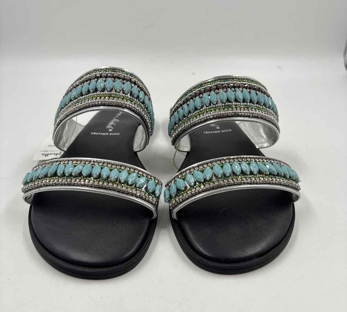 Andrea e Michele Women's Shoe Size 7.5 Silver Beaded Sandals