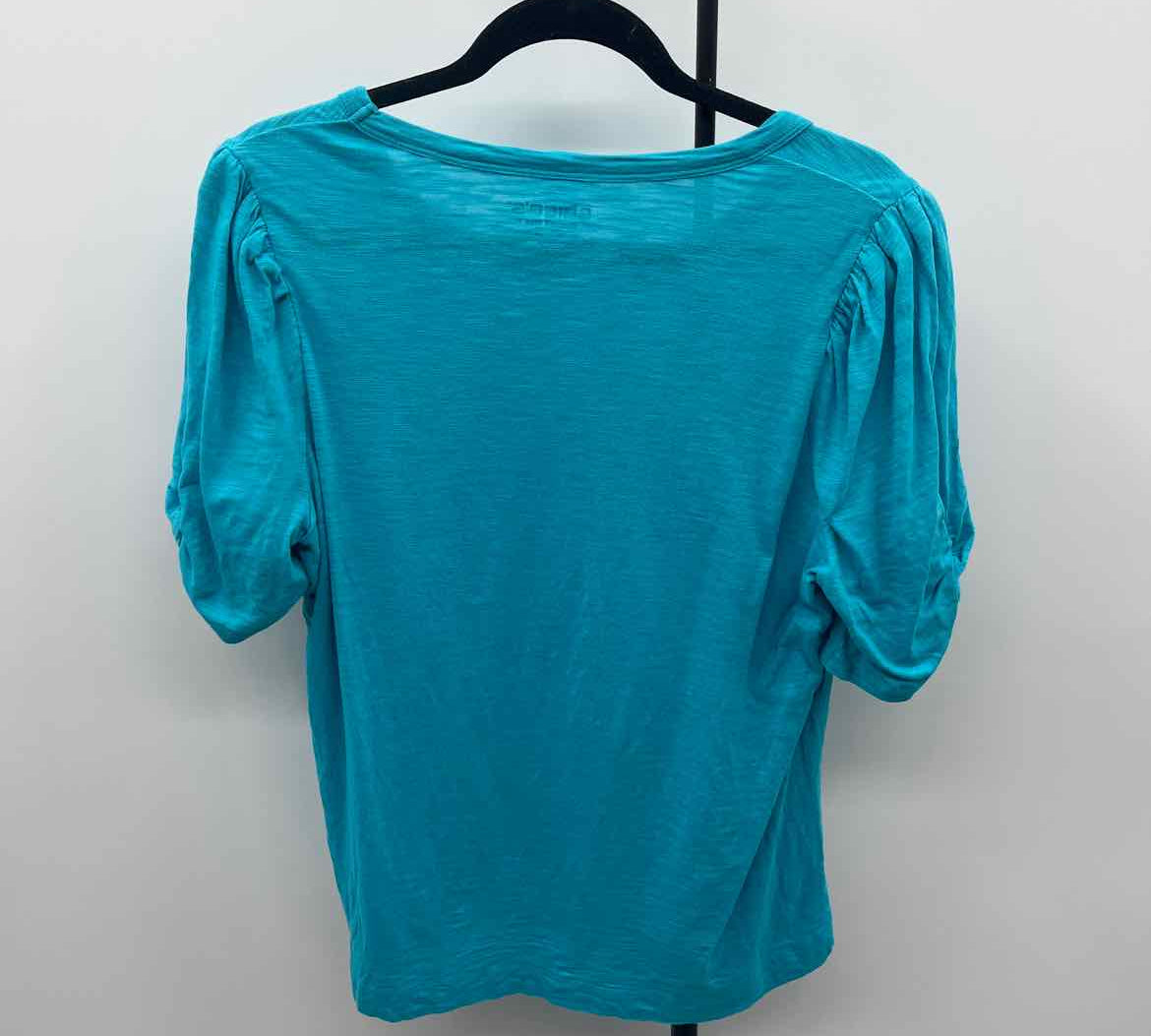 Chico's Women's Size XL Turquoise Heathered Short Sleeve Shirt
