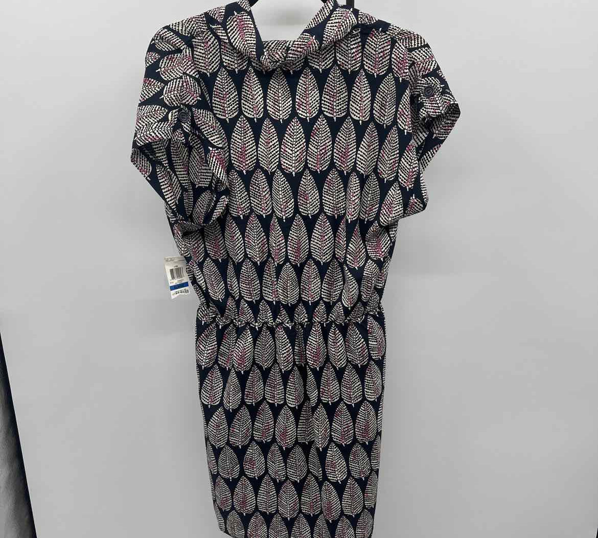 Maison Jules Women's Size 16 Navy Leaf Dress