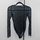 Zara Junior's Size XS Black Lace Long Sleeve Shirt