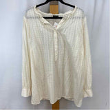 Talbots Women's Size 2X Cream Nubby Long Sleeve Shirt