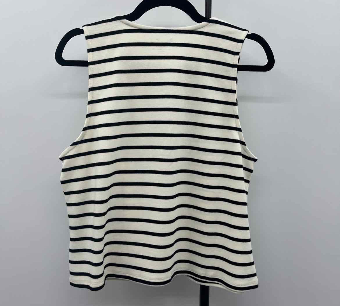 Marled Women's Size XL Ivory Stripe Sleeveless Shirt