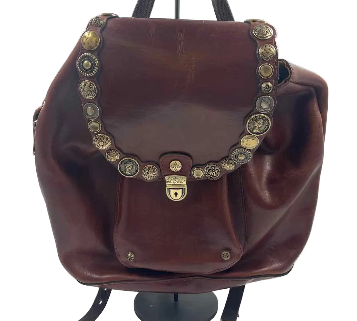 NWT PATRCIA NASH Tobacco Brown Leather RENAISSANCE COIN BackPack Purse
