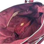 Interior MZ Wallace Deep Red Nylon JANE BEDFORD Handled Travel Satchel w/Crossbody