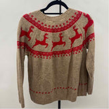 Vince Camuto Women's Size S Brown Reindeer Sweater