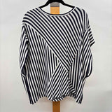 CABI Women's Size S Navy Stripe Sleeveless Shirt