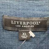 Liverpool Men's Size XL Blue Solid Long Sleeve Shirt