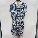 Chico's Women's Size L Navy Leaf Dress