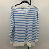 Talbots Women's Size L Blue Stripe Long Sleeve Shirt